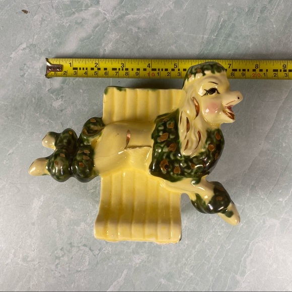 Vintage Ceramic Fashions by OPCO green poodle - Picture 11 of 11
